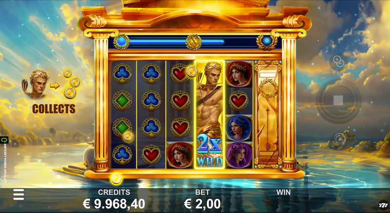 Magnificent Power Apollo slot game greek mythology games god of archery greek god mrq online casino real money bets clouds reels wild symbol