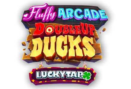 Fluffy Arcade: DoubleUp Ducks LuckyTap slot game eyecon game provider fluffy favourite fairground games arcade games stars MrQ online casino real money bets play slots luckytap shamrock logo