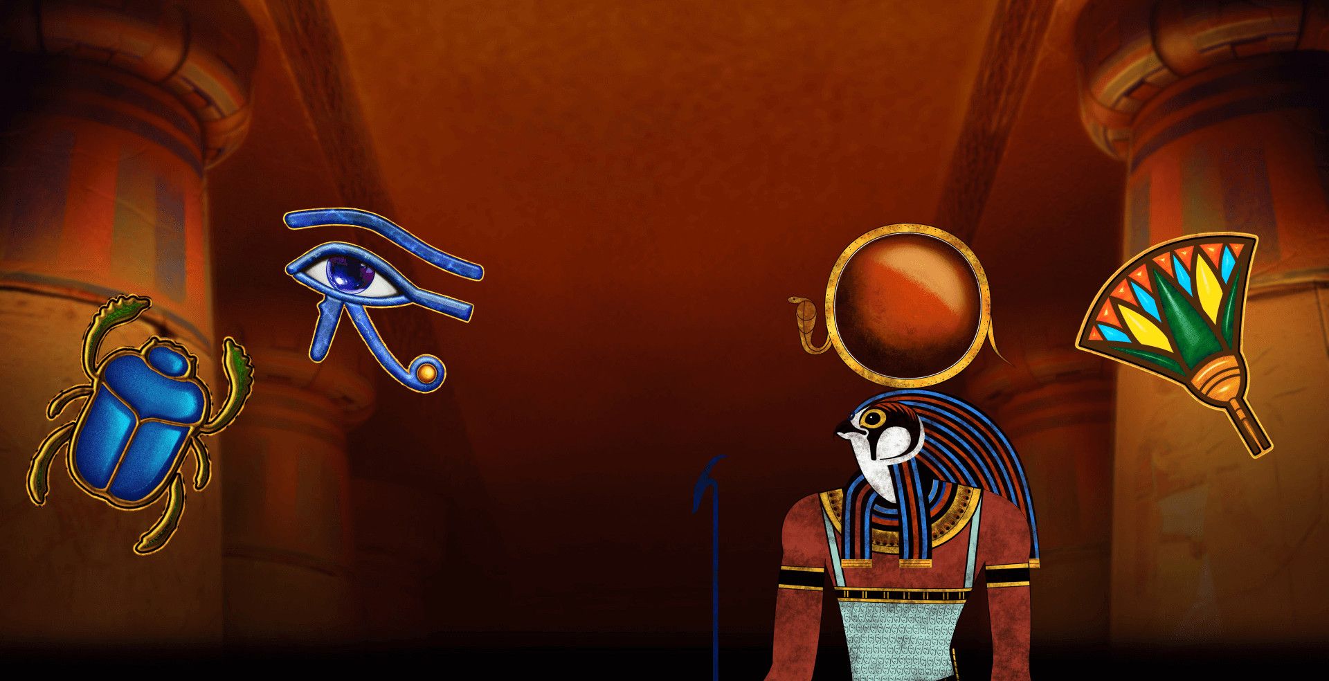 aztec eye of horus megaways slot game ancient Egyptian games online mrq online casino Egyptian temple pillars real money bets big time gaming scarb beetle