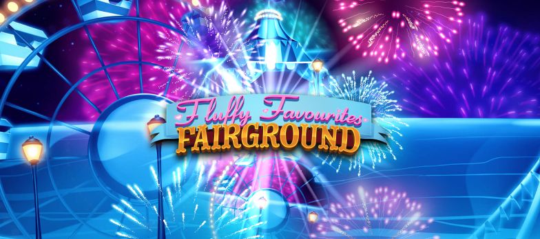 Fluffy Favourites Fairground slot game eyecon game provider ferris wheel circus tent rainbow in a field sunshine mrq online casino mobile casino real money bets video slot fireworks