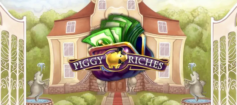 Piggy Riches slot game bank vault golden pig stacks of cash dollars bank heist game online gaming mobile casino online MrQ real money bets video slots