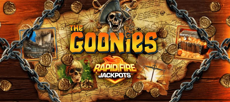 The Goonies Deluxe Rapid Fire Jackpot The Goonies movie treasure map online slot game