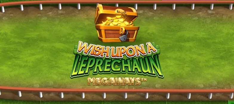 Wish Upon a Leprechaun Megaways Slot game irish themed slots golden shamrock rainbow pot of gold lucky horseshoe mrq online casino games real money bets treasure chest of gold coins