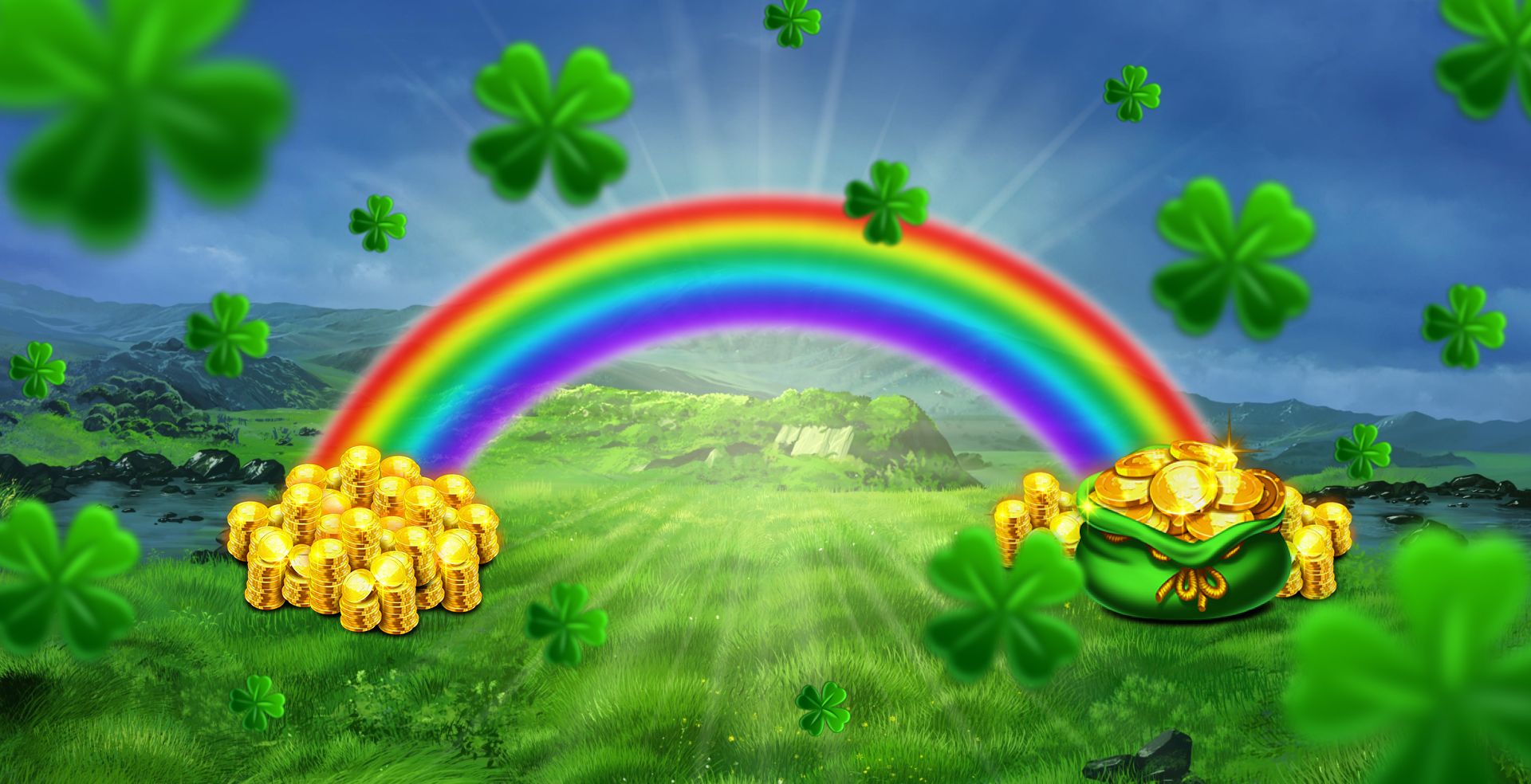 Luck o' the irish slot game demo trail blazer pot of gold rainbow design 